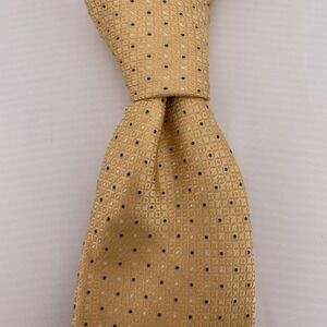 STAFFORD Gold Silk Necktie Designer Geometric Pattern Business Career‎ Interview